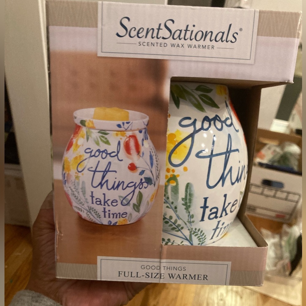 ScentSationals Wax Warmer “good things takes time” Ceramic electric - NIB